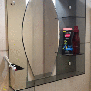 Penteadeira Premium Fume com Porta Escova Espelho Barril