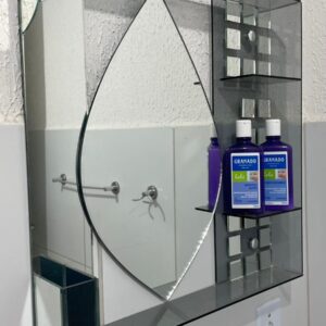 Penteadeira Trabalhada 50x50 cm Fume com espelho gota